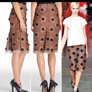 Tory Burch Thomad pencil skirt /brown,navy,cream. Size 6